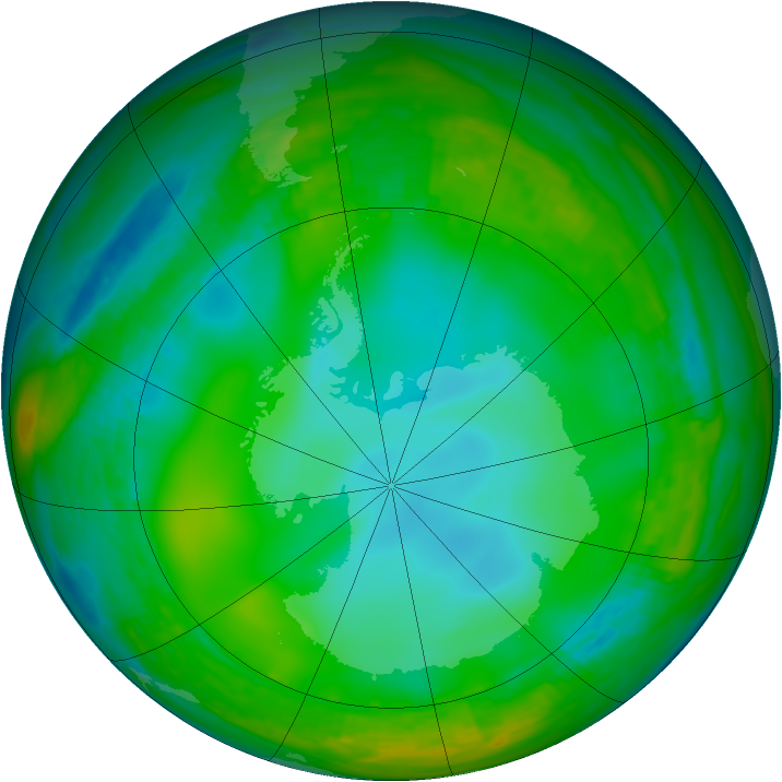 Antarctic ozone map for 28 June 1981